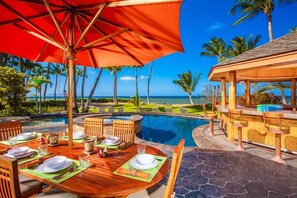 Enjoy Poolside Dining and Relaxing