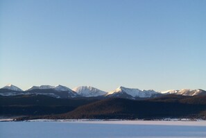 Winter lake view out front window and off deck