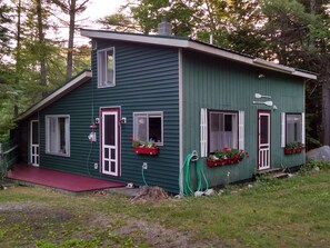 Camp Betty's newly painted deck. Enjoy morning coffee in the sun here!