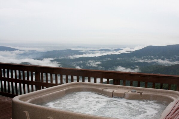 Hot tub deck view