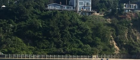 View from the sea - Left House is the rental property.