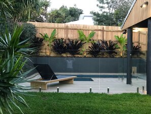 Garden scape and pool 