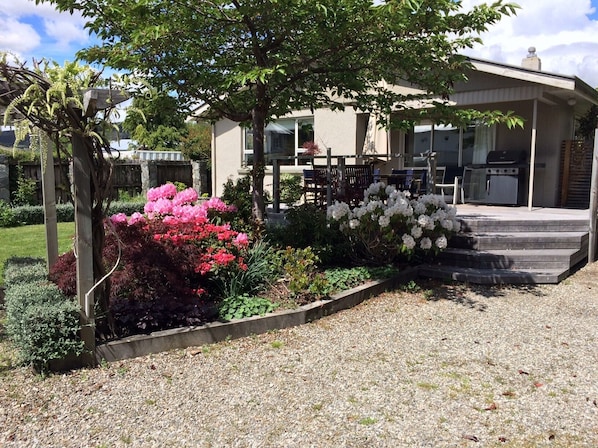 Private deck and garden setting
