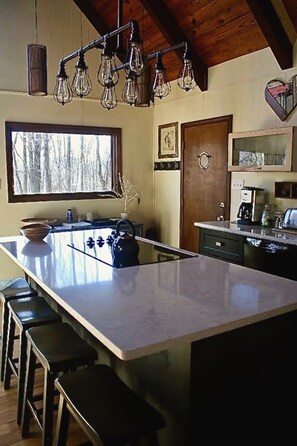 Newly remodeled kitchen provides for great shared meals with family and friends.