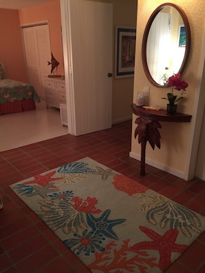 Another photo of entry foyer with double door entrance into Gardenside Bedroom.
