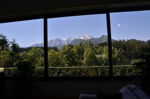 View of Mountains from Living Room 3 big picture windows