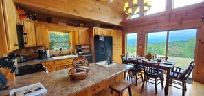 Full Kitchen with view of mountains. Keurig and 12 cup coffee makers
