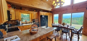 Full Kitchen with view of mountains. Keurig and 12 cup coffee makers