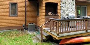 Enjoy family gathering in the comfort of A/C, around the gas grill on the Deck!
