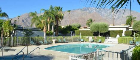 Large Community Pool & Spa with Beautiful View of the Mountains