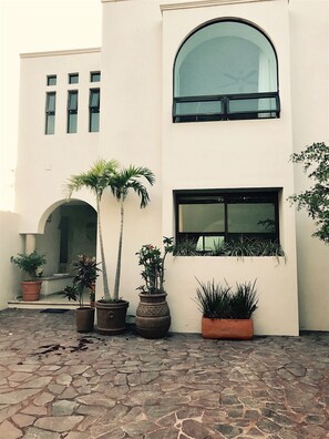 Front of the house from the private gated courtyard