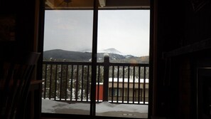 Looking out sliding glass door from Living Area