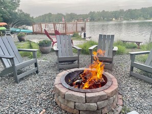A fire-pit next to our beautiful Lake Carobeth