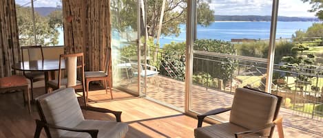 Lounge with coastal view