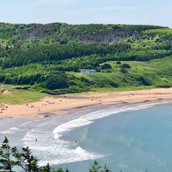 Chimney Corner beach- safe for kids with gradual dropoff and no currents