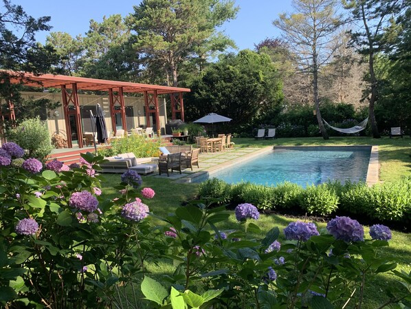 backyard w pool (late in day photo, all day sun on pool)