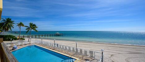 View from the pool and atlantic ocean beach