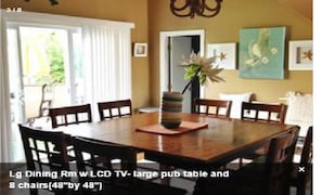Large Dining room with slider to back porch
