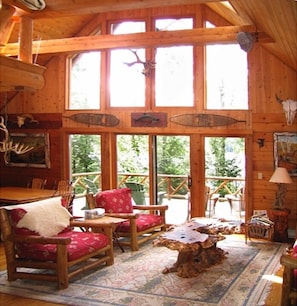 The great room overlooking the lake.