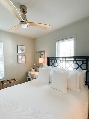 First floor bedroom with queen mattress.