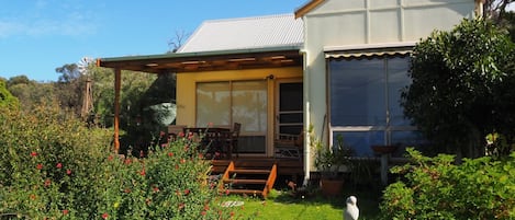 Garden for bird watching and bird baths