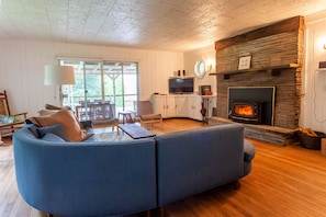 Sit next to the fire in the living room or watch Sat TV/ DISH in the distance.