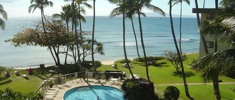 Relax in comfort-watch whales from your lanai