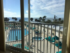 View of pool and beach