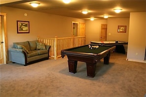 Game Room with Full Size Pool Table, Ping Pong Table, Air Hockey