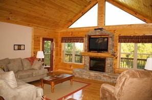 Living Room with Amazing View of the Great Smoky Mountains.