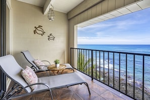 Enjoy a nap in the loungers or watch the surfers below from sunrise to sunset.