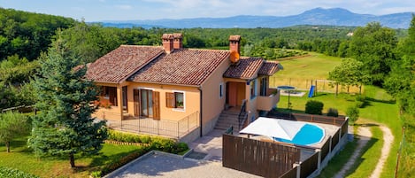 View of the house and the property area from the above