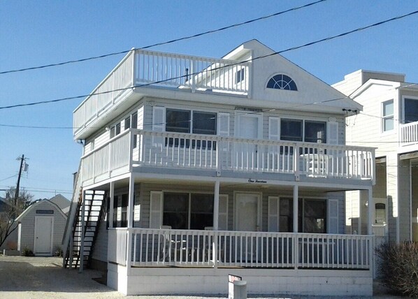 Welcome to our two-family Ocean Block home. Only 5 houses to the beach!