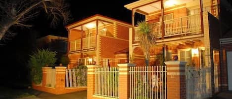 Night shot of Townhouses