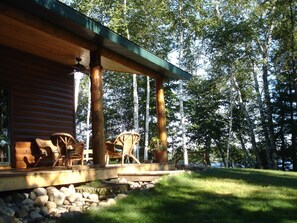 The porch is a favorite spot for morning coffee