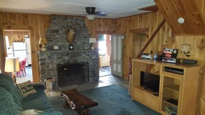 The camp has a large fireplace, a nice TV and plenty of games, puzzles and DVDs.