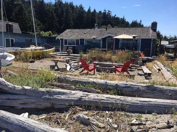 Cabin as viewed from the beach front