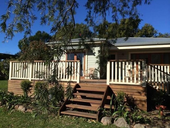 Front of Berta's Cottage set on nearly an acre of land