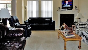 Living Room with Futon Bed, Sofa, Love Seat and 2 Chairs