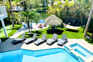 Heated Pool, Hot Tub, Tiki and Hammock at Sirenia By The Sea