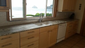 Ocean view from kitchen sink and prep area!