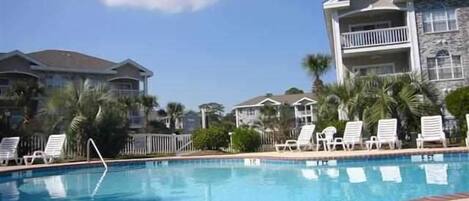 Pool right outside of condo