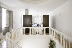 View to the kitchen and living room  from the hall