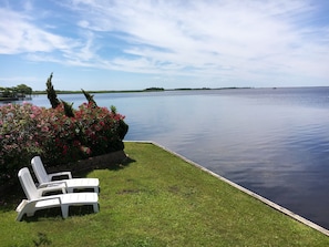 Sunbathe by the Back Bay in your private yard