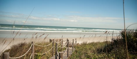 Private beach access leading off deck