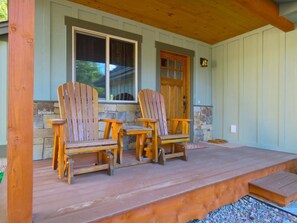 Welcoming front deck.