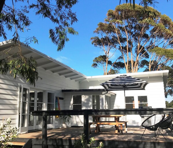 Our mid century beachhouse.  Located in the heart of Portsea.