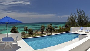 Large salt-water heated pool.