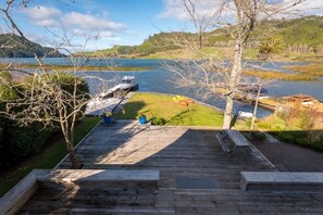 View down to deck