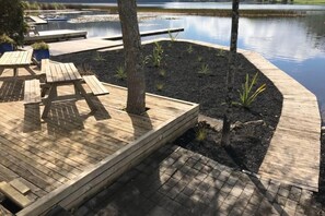 Front deck to the lake edge